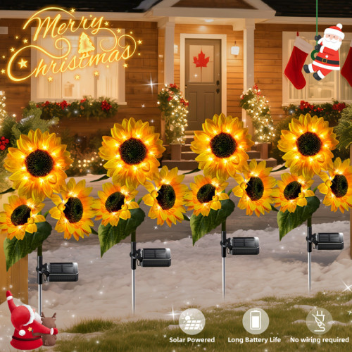 Solar Sunflower LED Garden Light Vibrant Yellow Flower