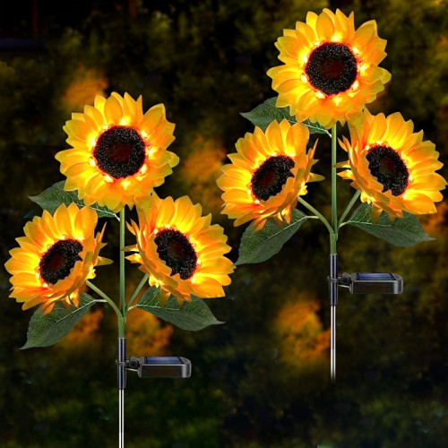 Solar Sunflower LED Garden Light Vibrant Yellow Flower