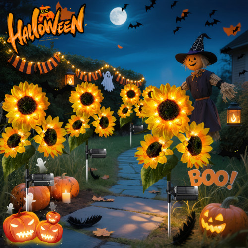 Solar Sunflower LED Garden Light Vibrant Yellow Flower
