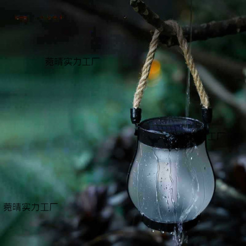 ✅✅✅新款太陽能麻繩火焰燈懸掛戶外野營燈充電庭院裝飾多功能照