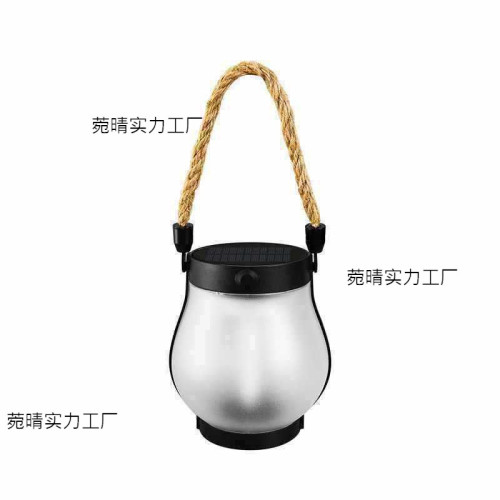 ✅✅✅新款太陽能麻繩火焰燈懸掛戶外野營燈充電庭院裝飾多功能照