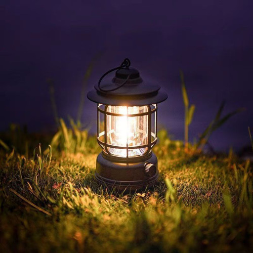 戶外LED露營燈帳篷燈野營氛圍燈復古馬燈營地照明續航 掛式手提燈