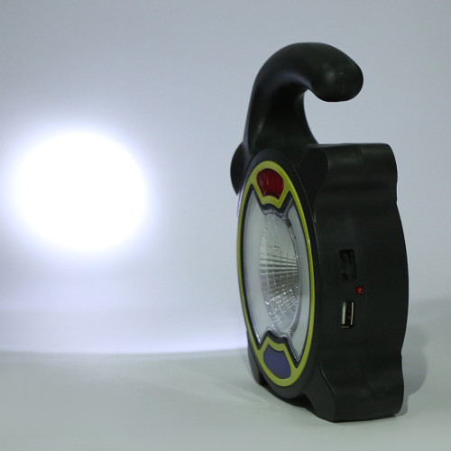 太陽能手提掛壁燈 LED塑膠手電多功能USB充電野營燈
