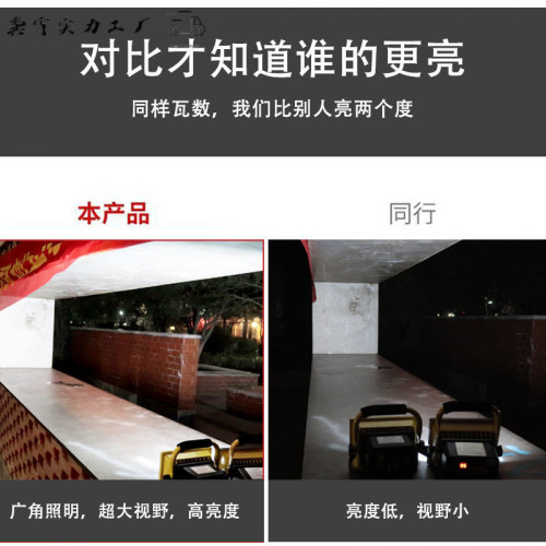 工地燈加班千瓦燈超亮投光防水強光手提可充電式led戶外燈大功率