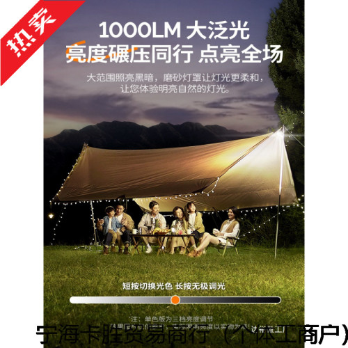 溫唯可攜式露營充電帳篷燈戶外照明燈泡超長續航掛燈應急超亮野