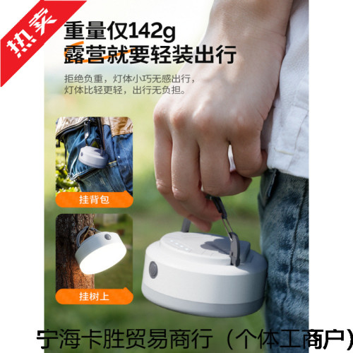 溫唯可攜式露營充電帳篷燈戶外照明燈泡超長續航掛燈應急超亮野