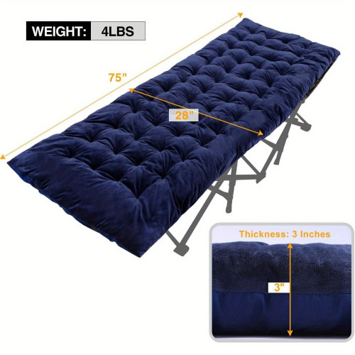 SoFT Velvet & Corduroy Folding Cot Pad for Sleeping 75x28