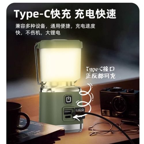 新款戶外防水手提燈可攜式露營燈持久續航簡約氛圍燈野營照明露營燈