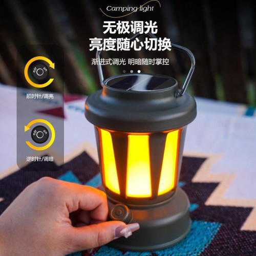 新款露營燈戶外手提帳篷燈庭院懸掛野營燈多功能充電氛圍燈戶復古