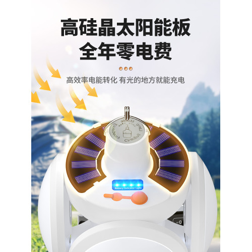太陽能足球燈可折疊戶外露營照明帳篷氛圍野充電馬燈超長續航應急