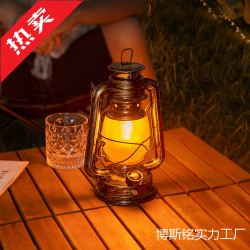 露營燈野營燈復古馬燈氛圍燈手提燈帳篷燈充電煤油燈太陽能戶外燈
