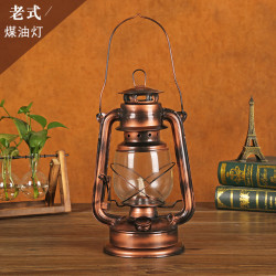 復古老式手提煤油燈擺件老物件油燈道具戶外露營帳篷氛圍充電馬燈