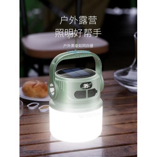 太陽能充電照明燈露營燈戶外超長續航可攜式擺攤掛燈移動帳篷庭院