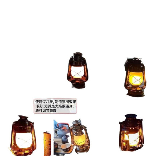 充電酒吧台燈裝飾氛圍燈創意復古馬燈戶外道具露營煤油燈桌燈提燈