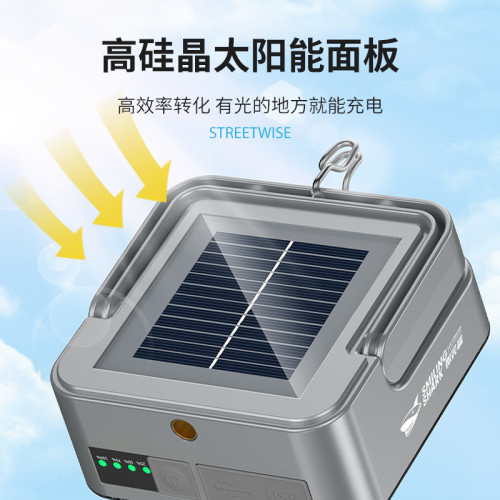 微笑鯊戶外露營燈太陽能充電應急家用停電備用照明燈夜市地攤磁吸