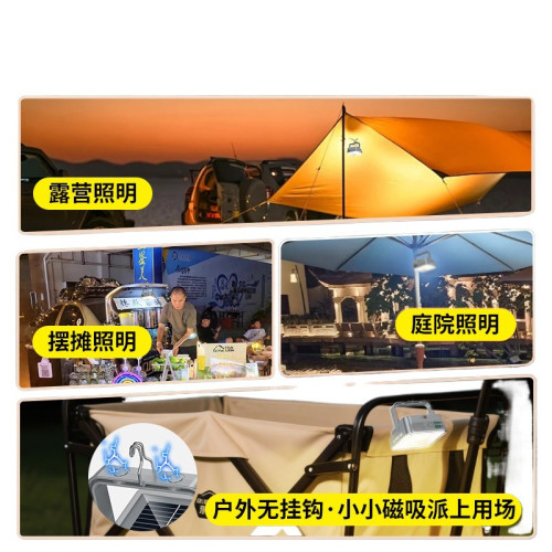 微笑鯊戶外露營燈太陽能充電應急家用停電備用照明燈夜市地攤磁吸