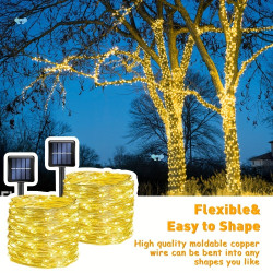 2 Pack Of 104FT (300LED) Solar Outdoor Lights Outdoor Solar