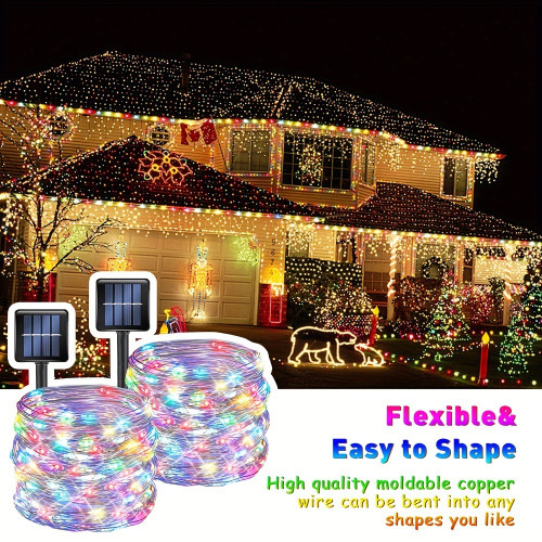 2 Pack Of 104FT (300LED) Solar Outdoor Lights Outdoor Solar