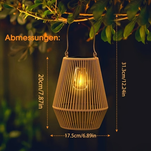 New Solar Rattan Hanging Lamp for Outdoor, Outdoor Solar