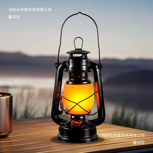 露營燈戶外充電復古馬燈營地野營氛圍煤油手提擺攤帳篷燈裝飾火焰