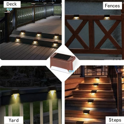 16 Pack Fence Post Solar Lights For Patio Pool Stairs Step