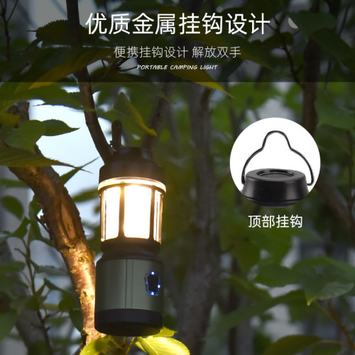 露營燈防水帳篷氛圍燈高亮長續航野營燈USB掛燈復古戶外燈