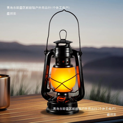 露營燈戶外充電復古馬燈營地野營氛圍煤油手提擺攤帳篷燈裝飾火焰