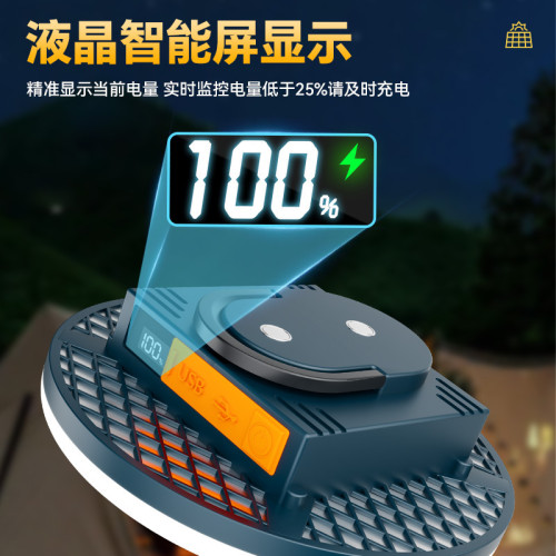 戶外可攜式多用帳篷燈 野營營地燈led充電飛碟燈防水夜市擺攤地攤燈
