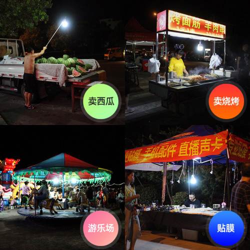 LED充電燈泡停電應急照明燈家用式超亮戶外露營燈夜市擺攤地攤燈