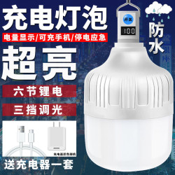 充電燈泡LED家用停電應急燈超亮戶外擺攤無線移動夜市地攤照明燈