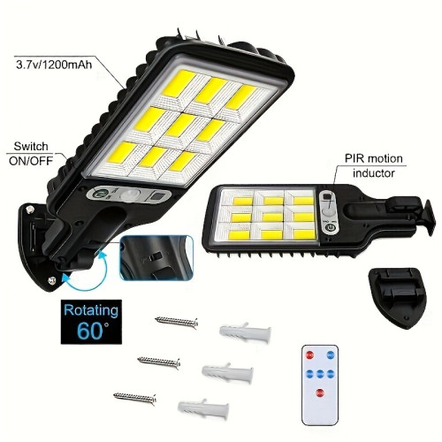 Solar Sensor Street Lamp Outdoor Lights with 3 Lighting