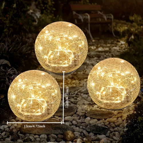 4PCS Solar Powered Glass Globe LED Garden Light Set ,