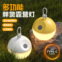 戶外白光露營燈野營帳篷可攜式照明長續航黃光氛圍燈矽膠可充電柔光