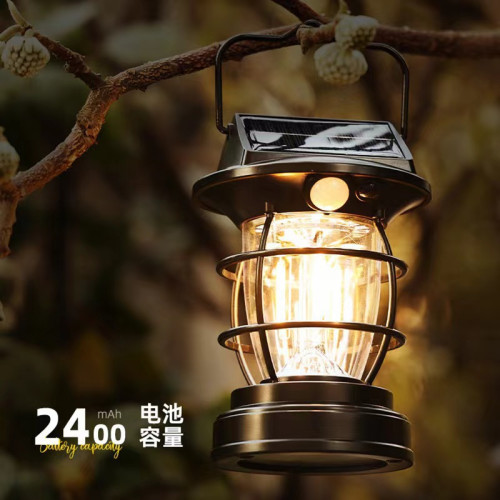 新款多功能氛圍燈戶外感應露營燈防水太陽能充電馬燈
