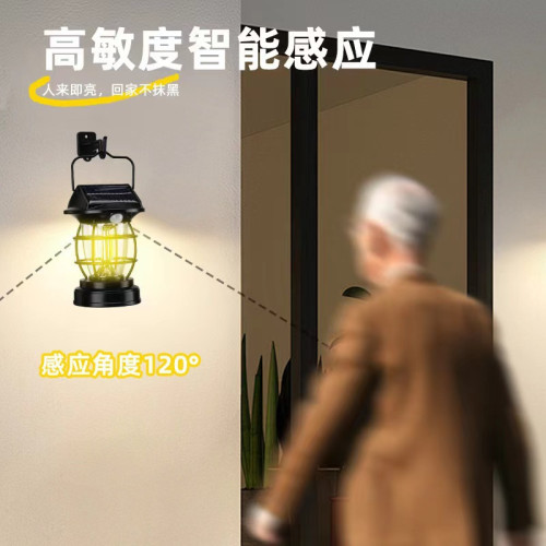 新款多功能氛圍燈戶外感應露營燈防水太陽能充電馬燈