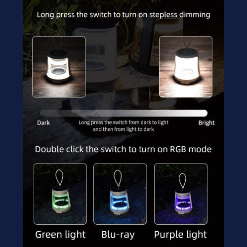 新款戶外照明露營燈超長續航帳篷燈氛圍燈野營燈充電藍牙音響