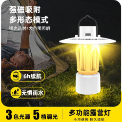 新款燈塔露營燈多功能野營帳篷燈可攜式Type-C充電手電筒