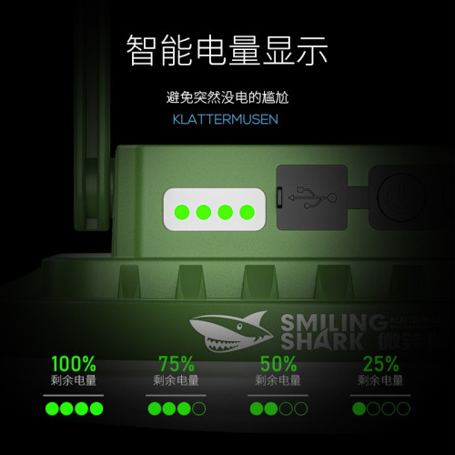 微笑鯊新款太陽能充電戶外露營燈夜市擺攤可攜式照明燈大容量續航