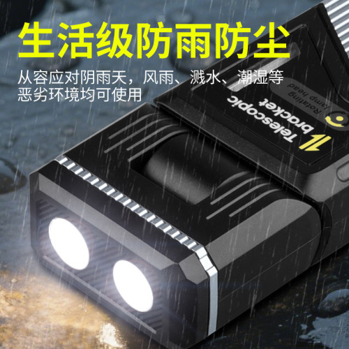 新款180°旋轉可伸縮露營燈led磁吸檢修工作燈戶外應急手電筒