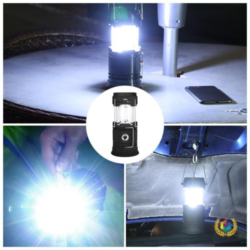✅戶外LED野營燈充電手電筒帳篷照明露營燈可攜式應急太陽能應急馬