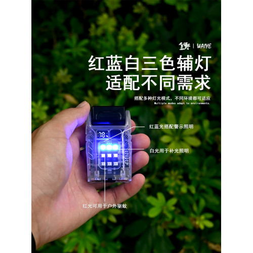 戶外可攜式多功能夜光cob工作燈led迷你手電筒強光爆亮長續航夾帽燈