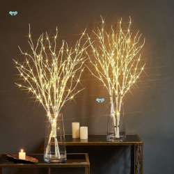 2 Pcs Luminous White Branches 31.5 Inches 50 LED Lights