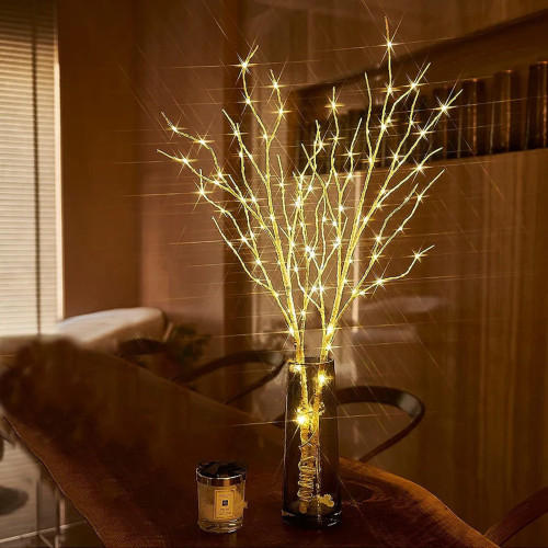 2 Pcs Luminous White Branches 31.5 Inches 50 LED Lights
