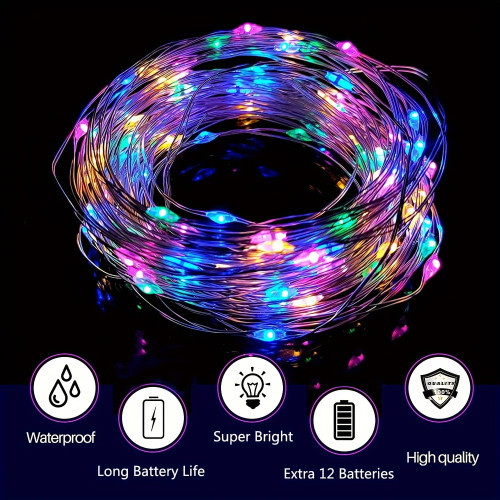 Fairy Lights Battery Operated, 3 Speed Modes, 7Ft 20 LED
