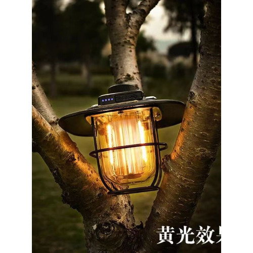 新款復古戶外氛圍營地燈 LED手提野營馬燈可充電多功能應急帳篷燈