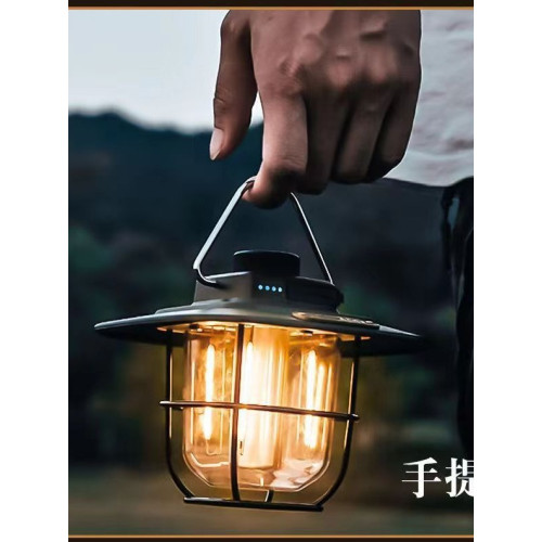新款復古戶外氛圍營地燈 LED手提野營馬燈可充電多功能應急帳篷燈