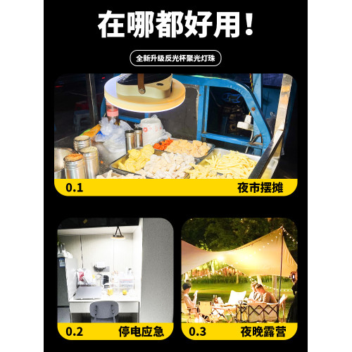 戶外露營燈充電照明燈超長續航太陽能擺攤夜市燈停電家用led燈泡