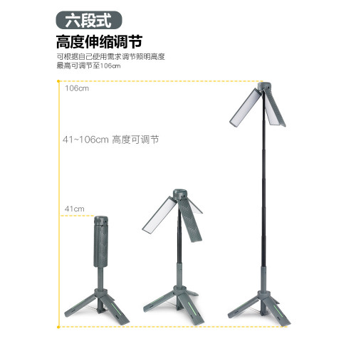 2025新款拉伸工作燈 LED強光檢修燈帶磁鐵多功能數字顯示野營燈