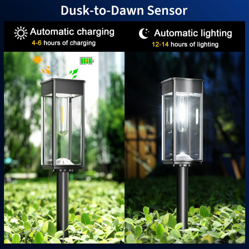 Solar Pathway Lights Outdoor, Solar Garden Lights Bright