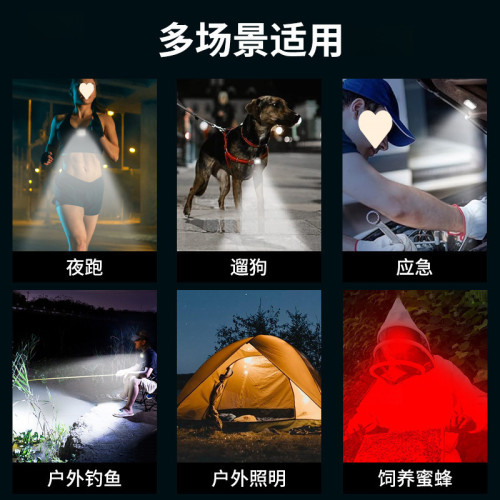 初容磁吸頭燈隨身可攜式照明燈強光超亮工作燈戶外釣魚感應手電筒